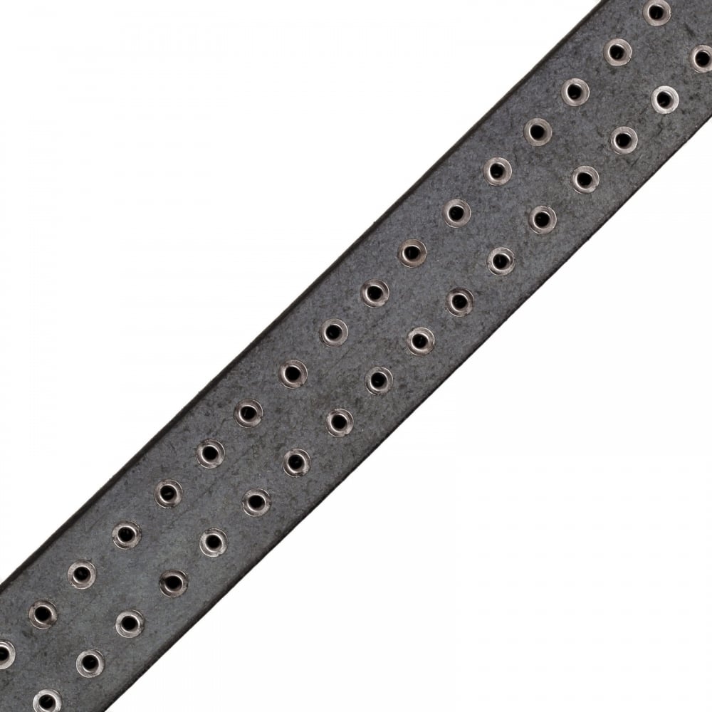 Mens Black Garrison SC02322 Leather Belt with Studs on Entire Length