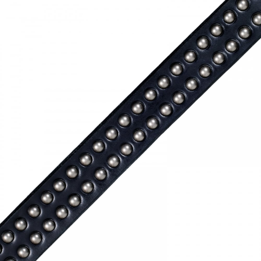 Mens Black Garrison SC02322 Leather Belt with Studs on Entire Length