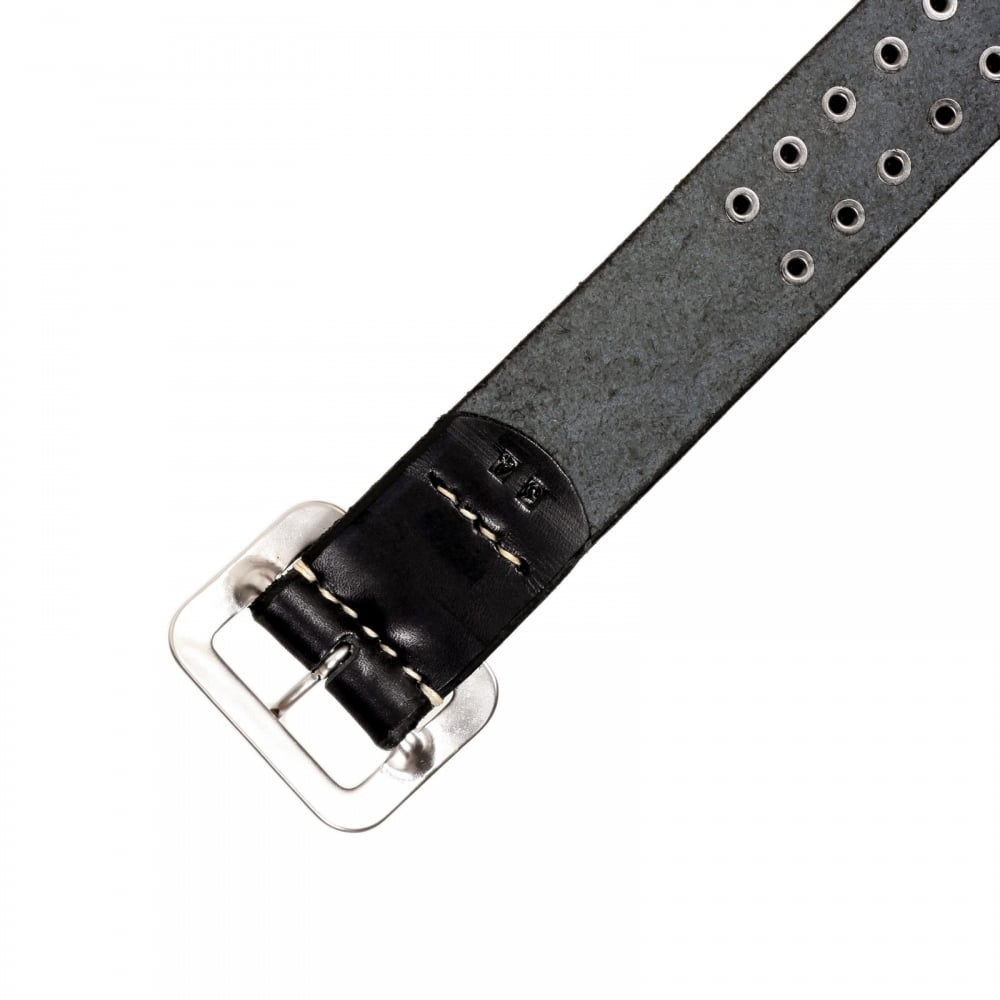 Mens Black Garrison SC02322 Leather Belt with Studs on Entire Length