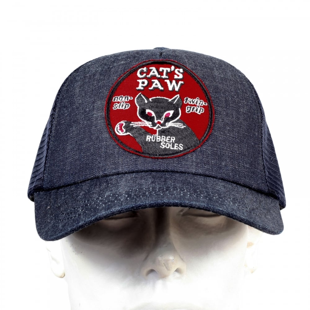 Mens CP02328 Denim Truckers Cap with Navy Mesh Back