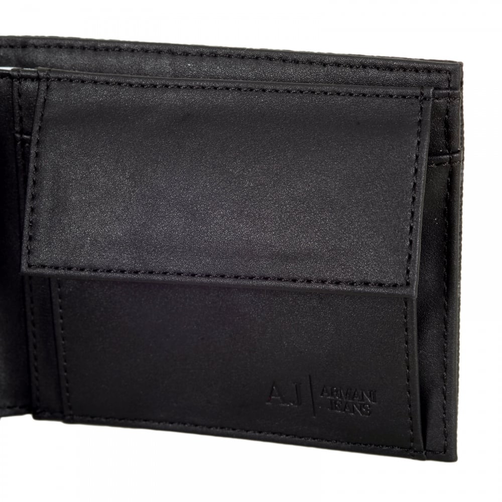 Logo 06V57 J4 Double Billfold 100% PVC Wallet Coin Pouch in Black