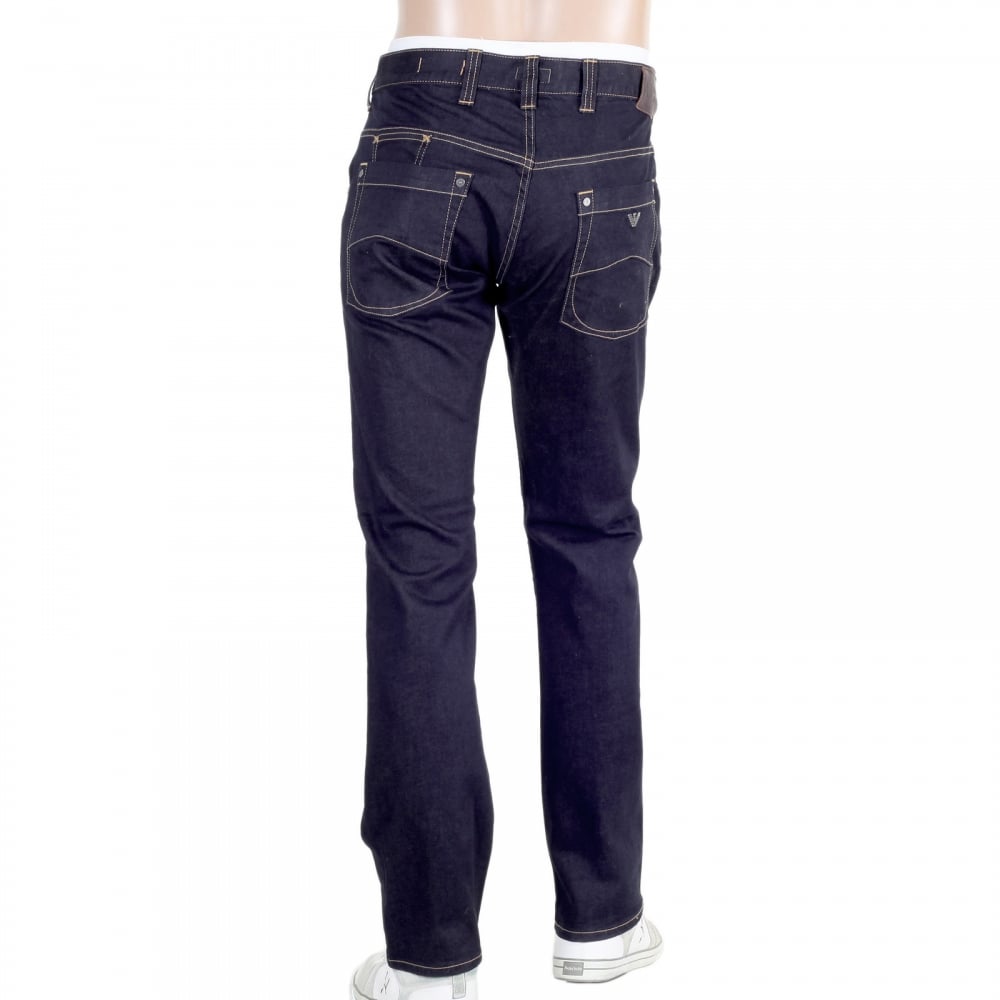Mens Low Waist Regular Leg Button Fly Stretch Comfort Fabric J08 Dark Denim Jeans