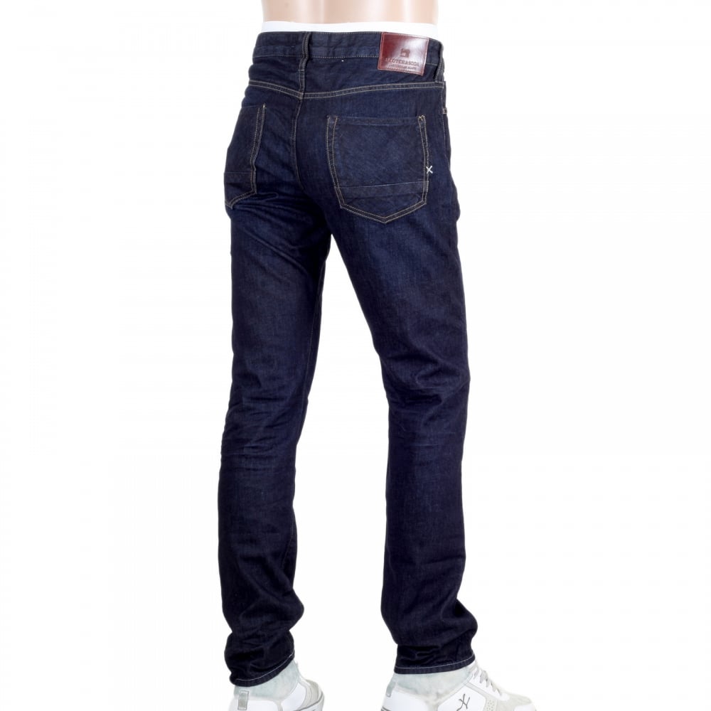 Dark Indigo Slim Fit Ralston Touchdown Denim Jeans with Three Individual Coloured Fly Buttons