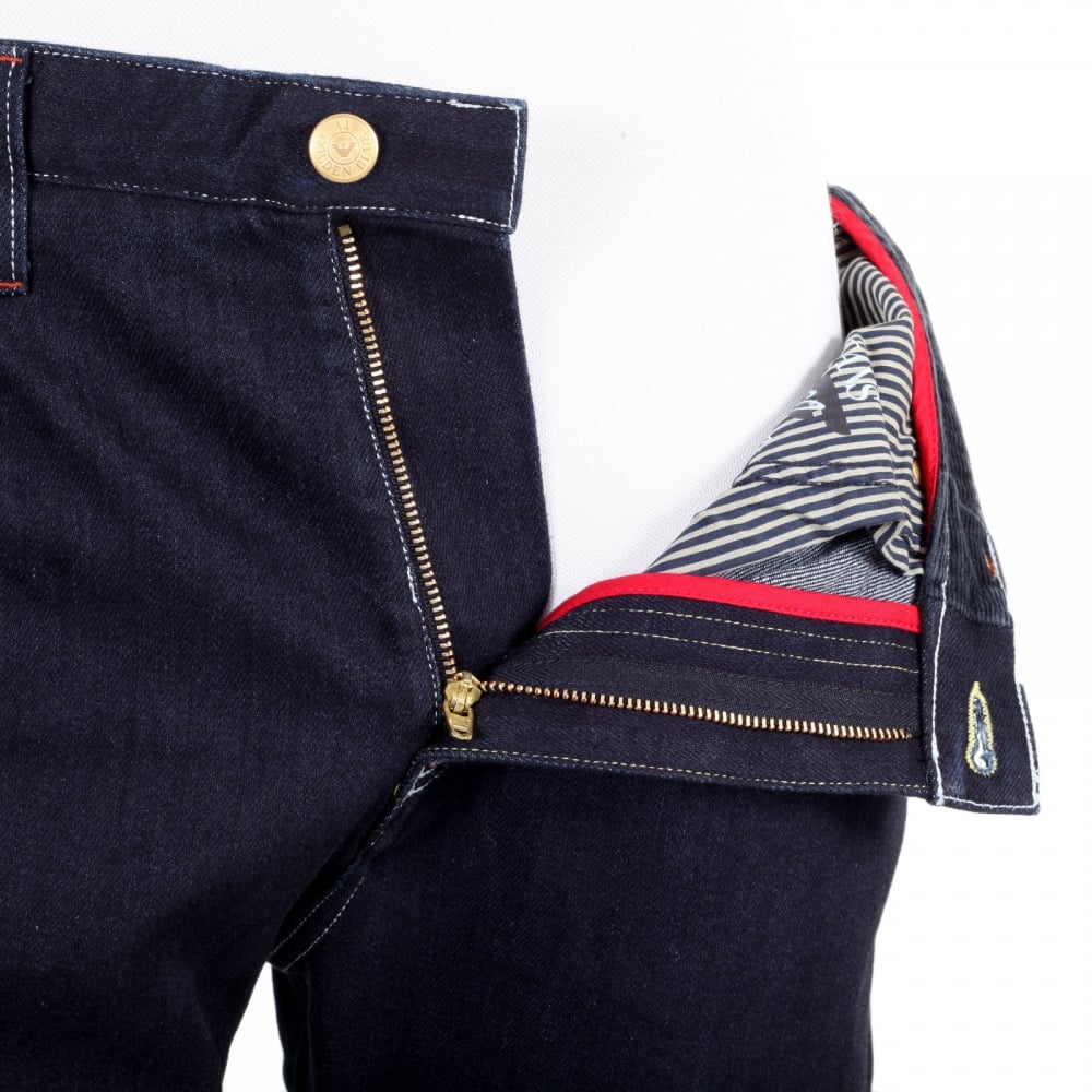 Rich Dark Indigo Luxury Edition Goldenblue J45 Made in Italy Jeans for Men with Coloured Selvedge Trim Pocket