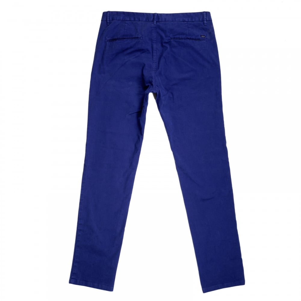 Mens Regular Slim Fit Stuart Stretch Cotton Chinos in Cobalt Blue