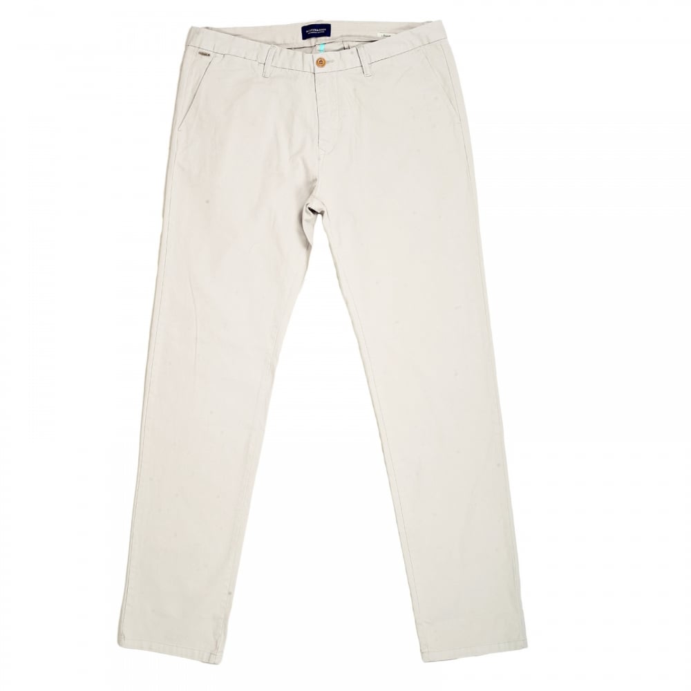 Regular Slim Fit Stone Stretch Cotton Stuart Chinos with Zip Fly for Men
