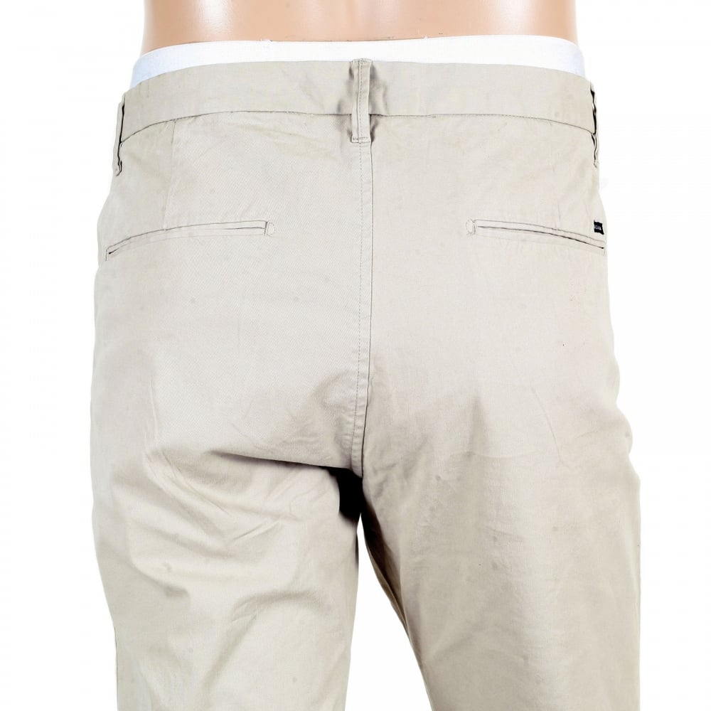 Regular Slim Fit Stone Stretch Cotton Stuart Chinos with Zip Fly for Men