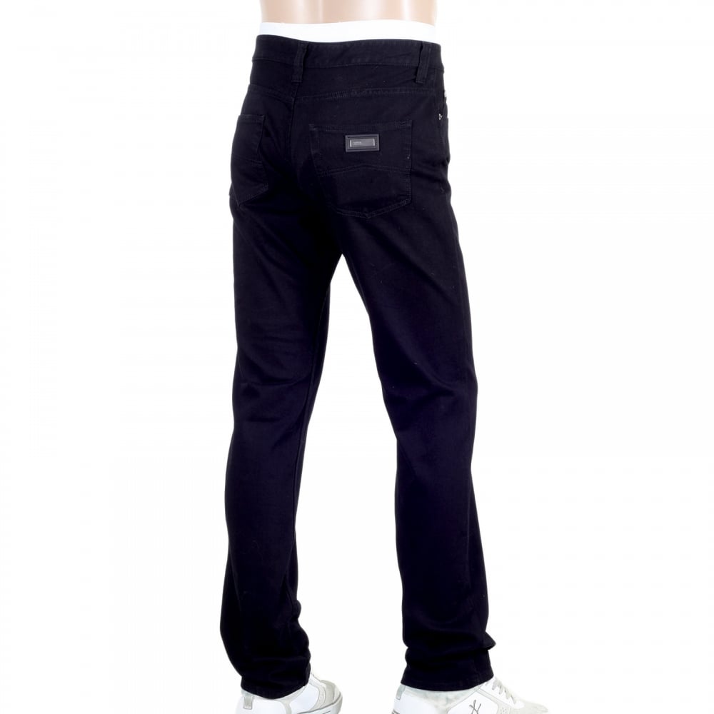 Black Regular Fit Straight and Tight Leg Stretch Cotton J15 Denim Jeans