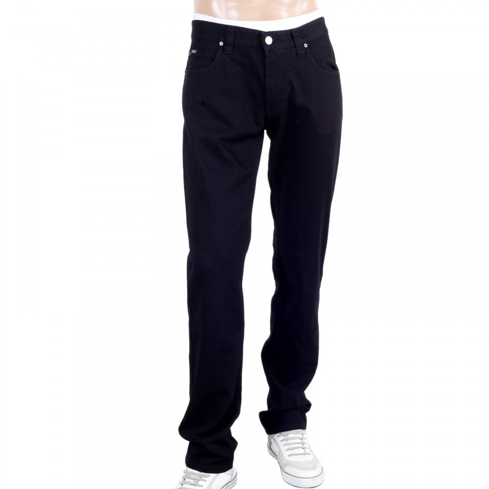 Black Regular Fit Straight and Tight Leg Stretch Cotton J15 Denim Jeans