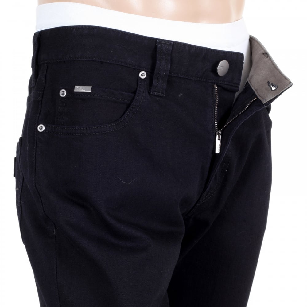Black Regular Fit Straight and Tight Leg Stretch Cotton J15 Denim Jeans