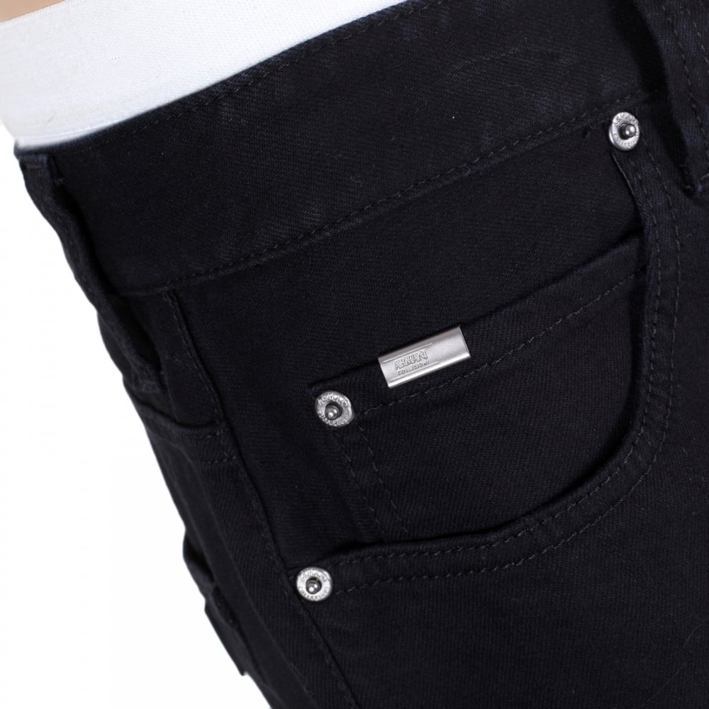 Black Regular Fit Straight and Tight Leg Stretch Cotton J15 Denim Jeans