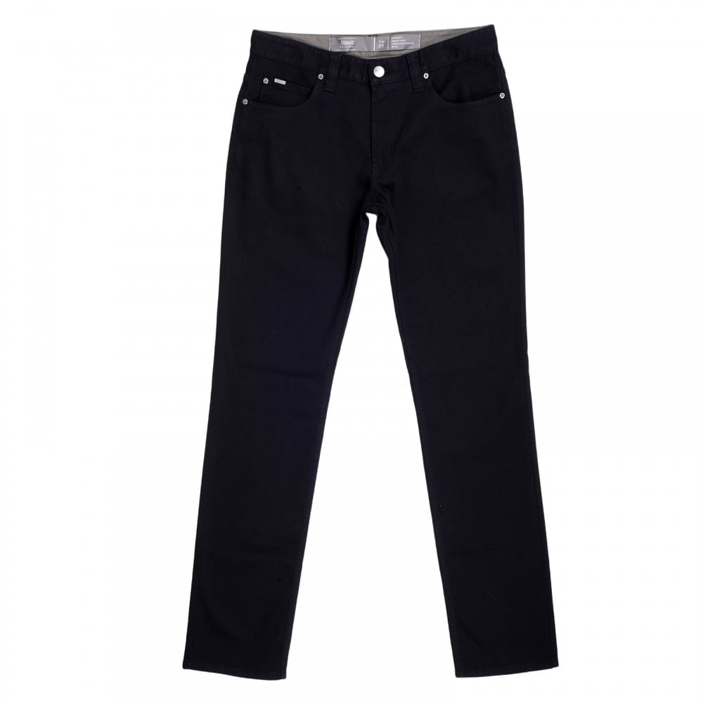 Black Regular Fit Straight and Tight Leg Stretch Cotton J15 Denim Jeans