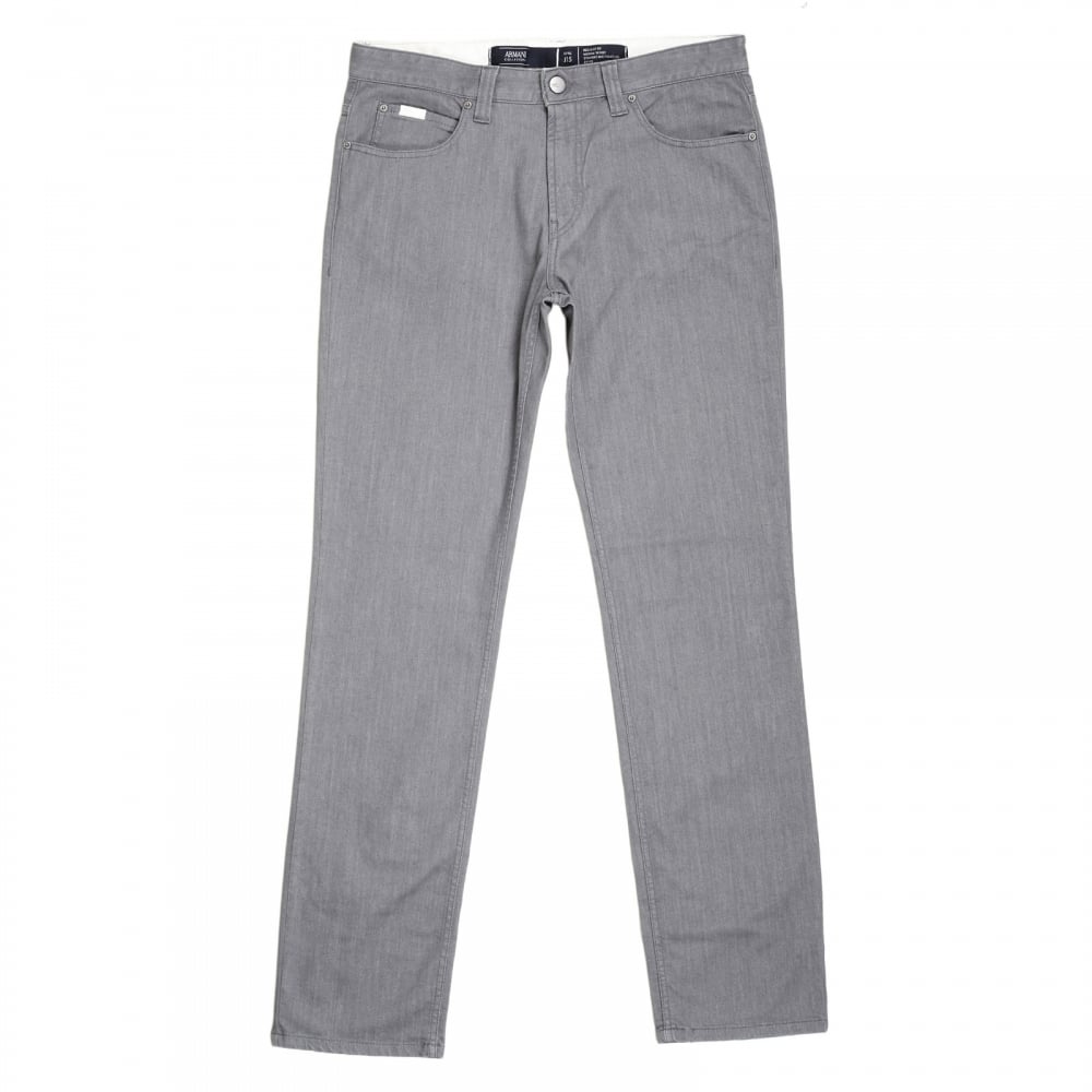 Mens Regular Fit J15 Grey Straight and Tight Leg Stretch Denim Jeans with Zip Fly
