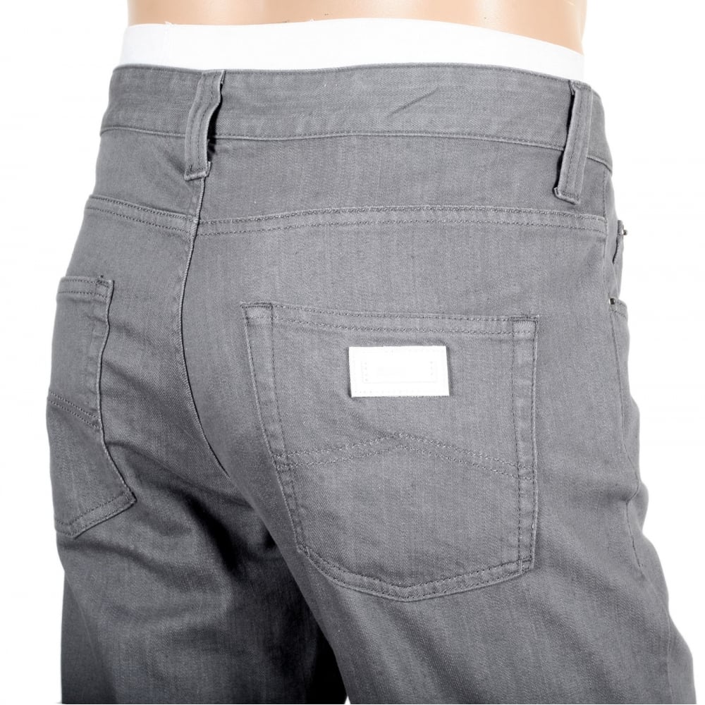 Mens Regular Fit J15 Grey Straight and Tight Leg Stretch Denim Jeans with Zip Fly