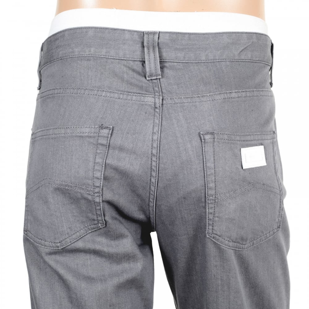 Mens Regular Fit J15 Grey Straight and Tight Leg Stretch Denim Jeans with Zip Fly
