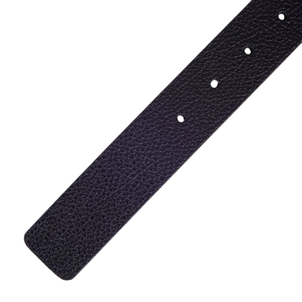 Mens Black 06196 R6 Leather Belt with Brand AJ and Signature Eagle logo on Metal Belt Loop