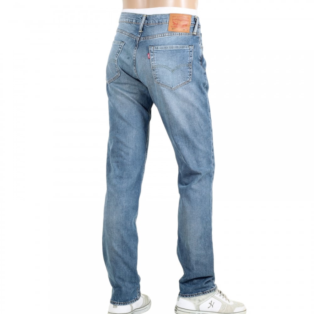 511 Slim Fit Lower Waist Light Blue Iron Harbour Jeans with Fading and Whiskering