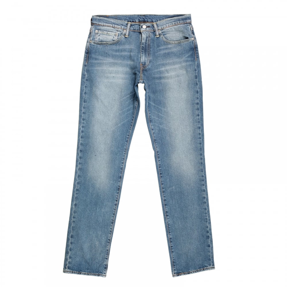 511 Slim Fit Lower Waist Light Blue Iron Harbour Jeans with Fading and Whiskering