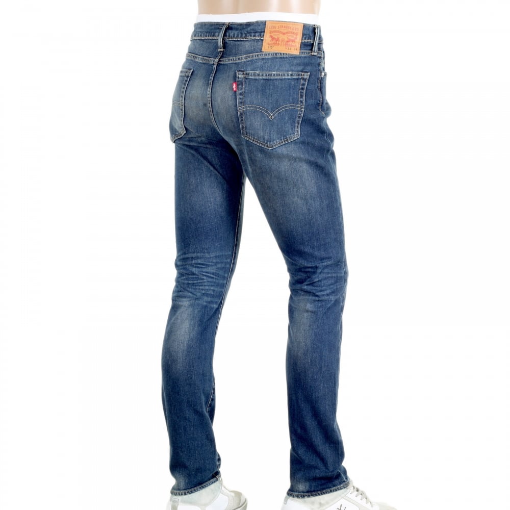 Vintage Style Stretch Denim 510 Skinny Fit Jeans with Hard Washed Finish