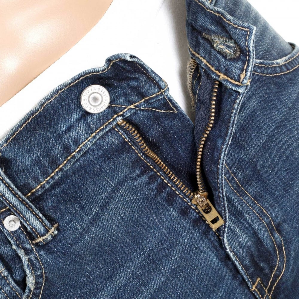 Vintage Style Stretch Denim 510 Skinny Fit Jeans with Hard Washed Finish
