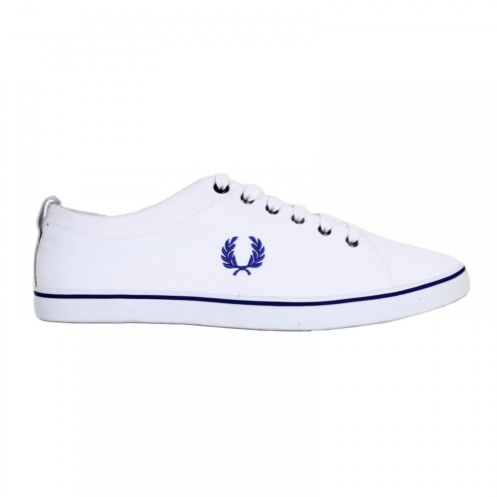 Hallam Twill White Canvas Trainers from Men with 2 Brand Embossed Metal Eyelets