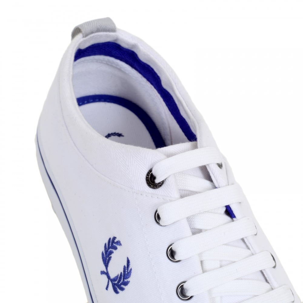 Hallam Twill White Canvas Trainers from Men with 2 Brand Embossed Metal Eyelets