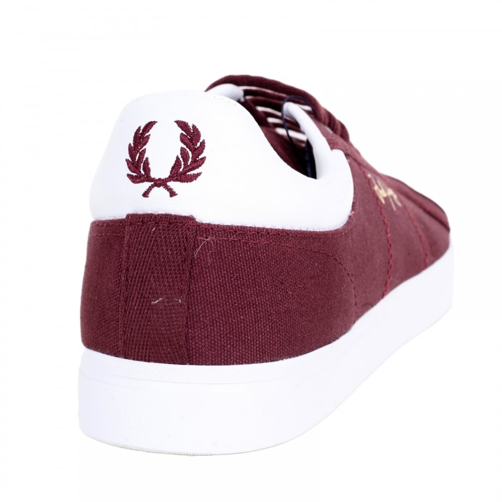 Sidespin Round Toe Port Canvas Trainers for Men with Gold Print Text Logo on Outstep