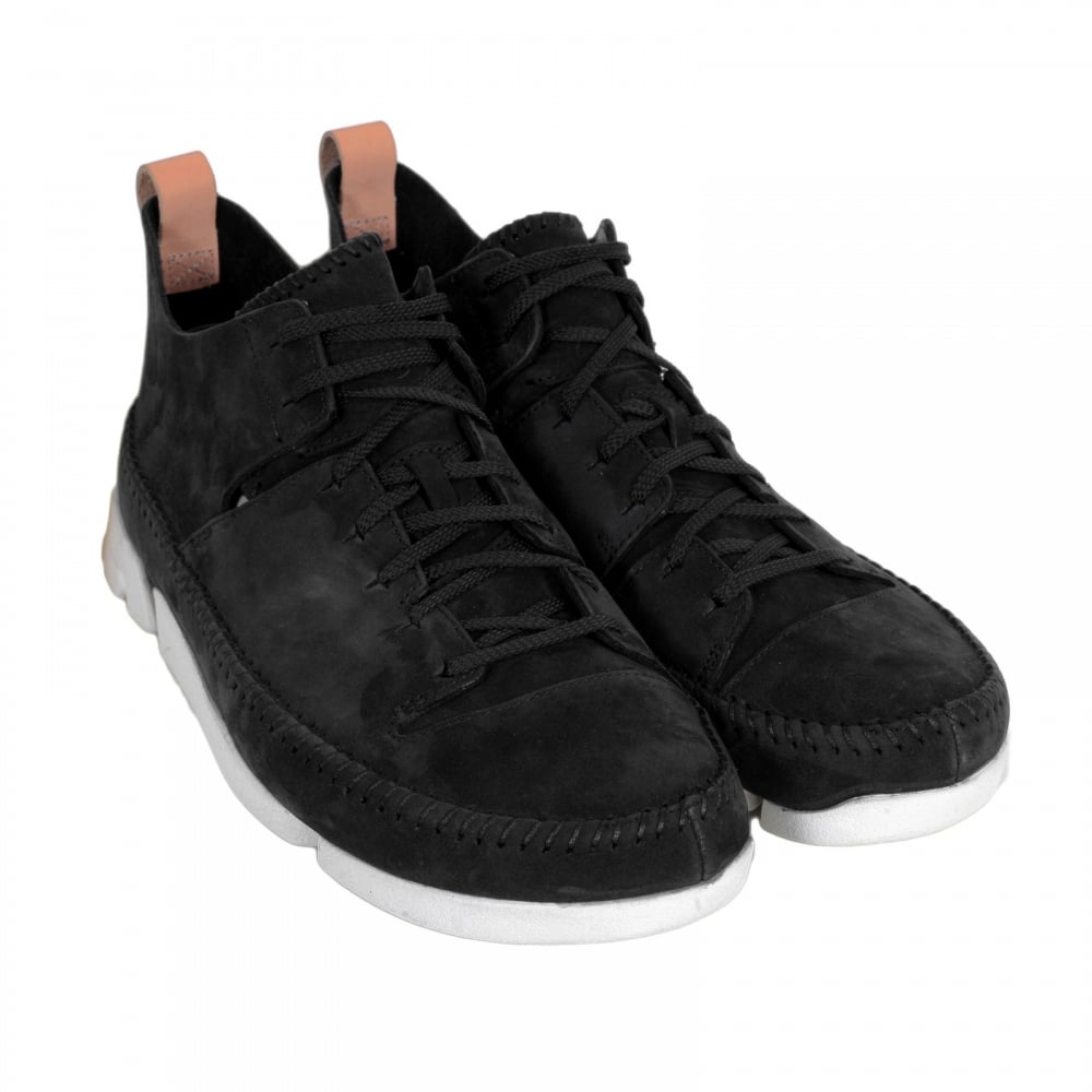 Black Nubuck Trigenic Flex Classic 26107366 Moccasin Construction Mens Shoes with Three Part Vibram Sole
