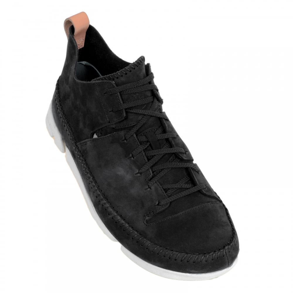 Black Nubuck Trigenic Flex Classic 26107366 Moccasin Construction Mens Shoes with Three Part Vibram Sole