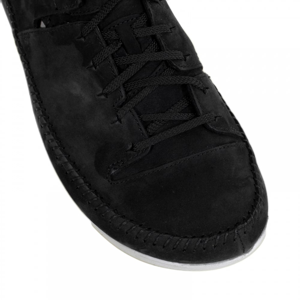 Black Nubuck Trigenic Flex Classic 26107366 Moccasin Construction Mens Shoes with Three Part Vibram Sole