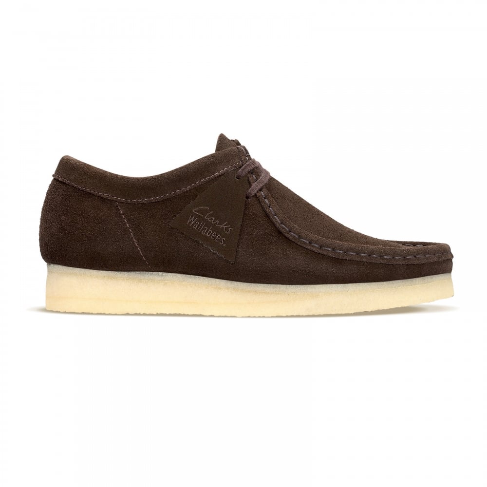 Wallabee Dark Brown Lace Up Classic Moccasin Suede Shoes with Apron Toe and Crepe Sole