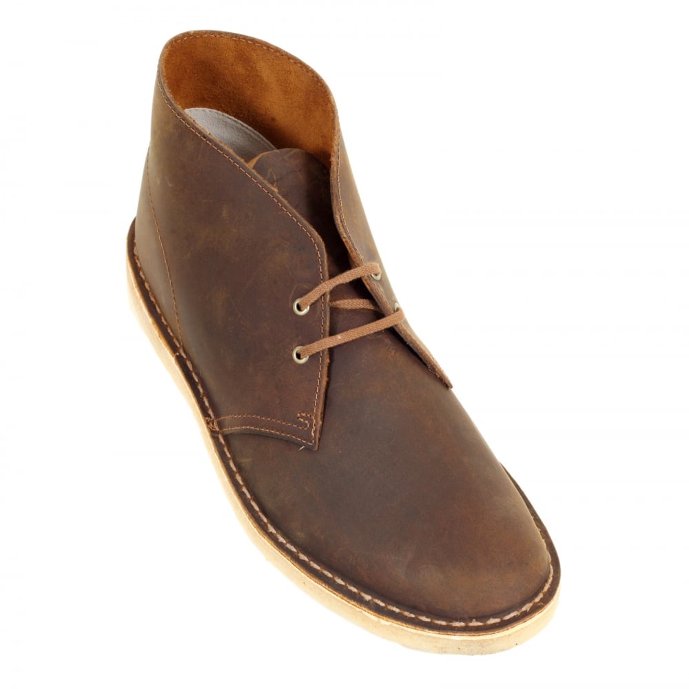 Mens Premium Beeswax Leather Desert Boots 26106562 with Crepe Sole