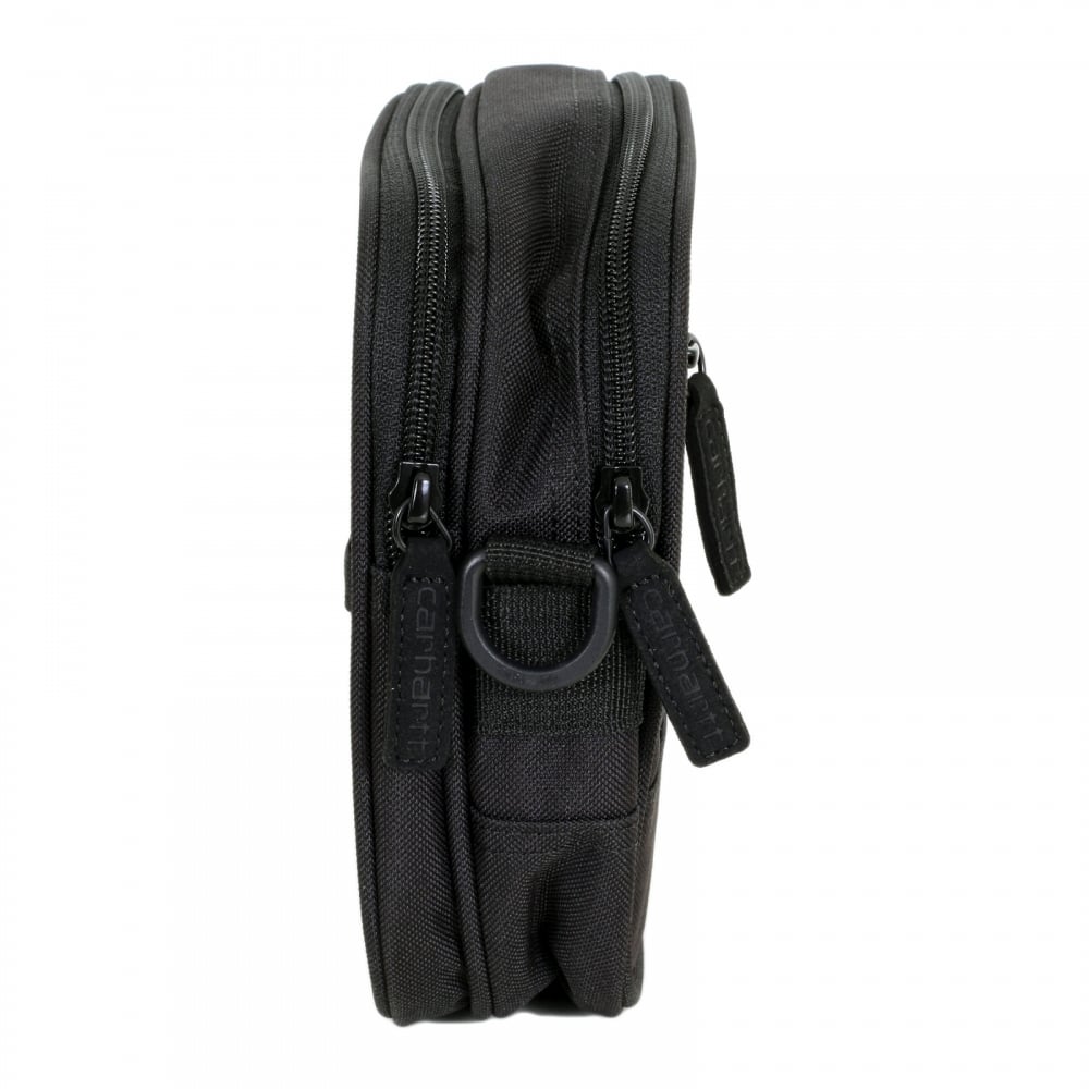 Mens Small Watts Canvas Bag in Black with 2 Separate Compartments an Adjustable and Detachable Shoulder Strap