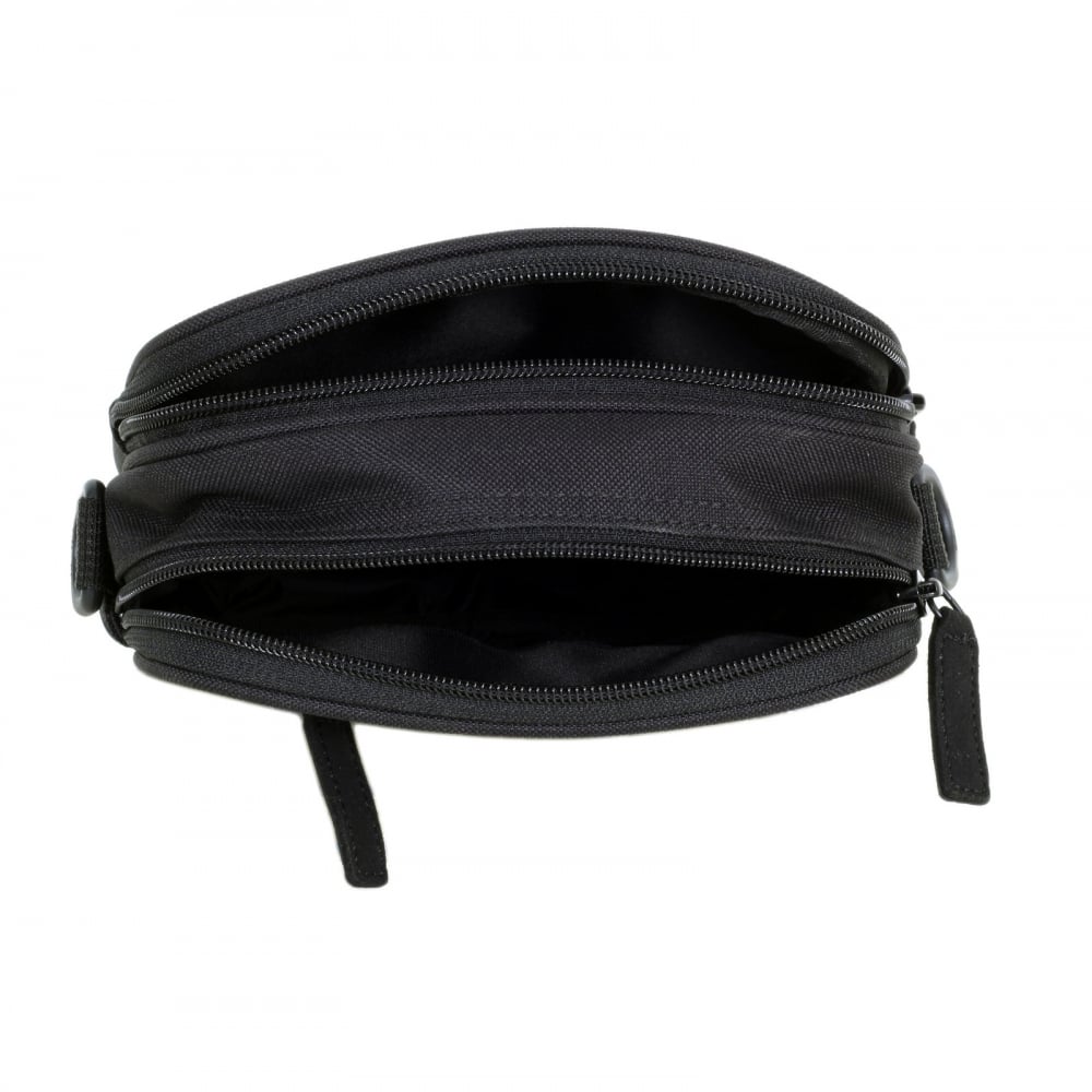 Mens Small Watts Canvas Bag in Black with 2 Separate Compartments an Adjustable and Detachable Shoulder Strap