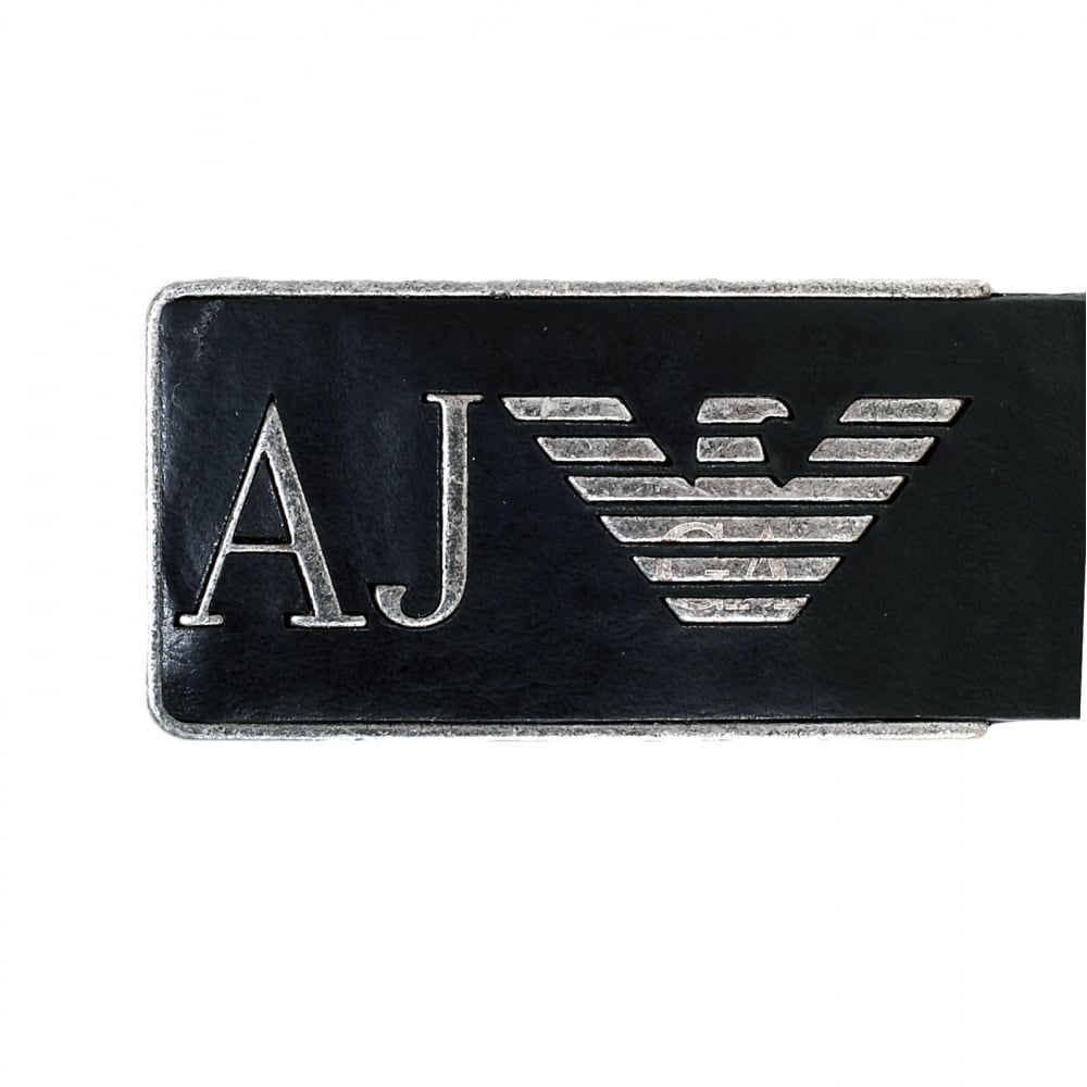 Casual Black Leather Belt for Men with Vintage Heavy Rectangular Leather Topped Pin Buckle
