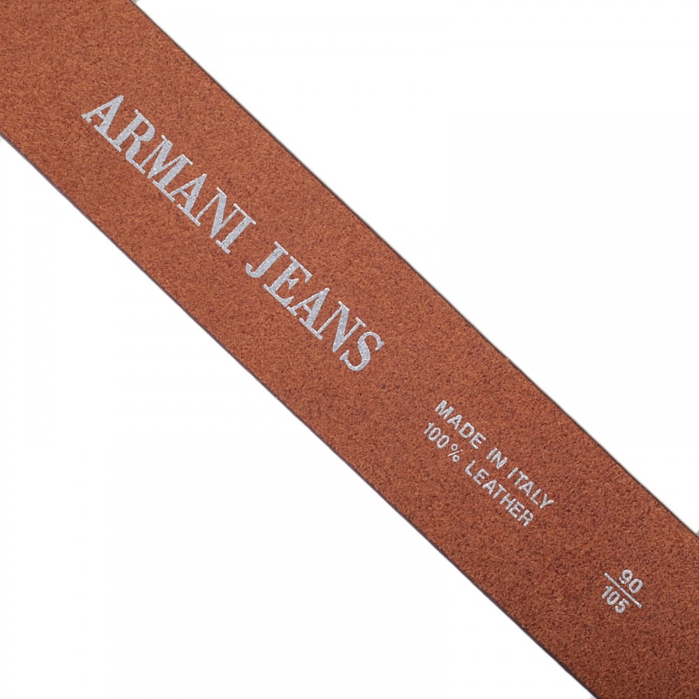 Mens Casual Leather Belt in Tan with Leather Topped Vintage Finished Rectangular Buckle