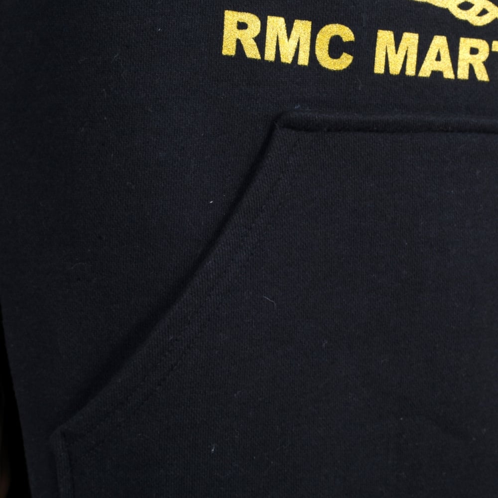 Black Regular Fit Long Sleeve Hoodie with Gold Logo