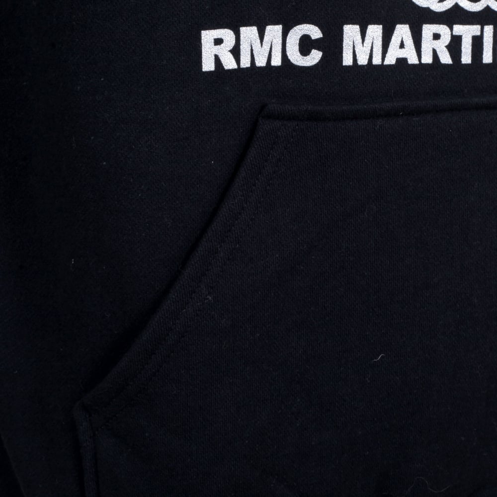 Silver Logo Black Hoodie with Kangaroo Pockets
