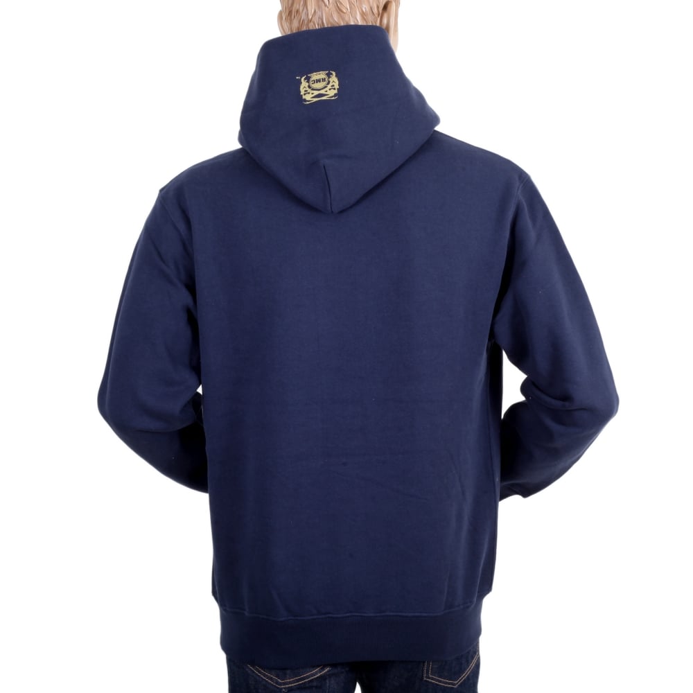 Navy Long Sleeve Sweatshirt Silver Logo Hoodie