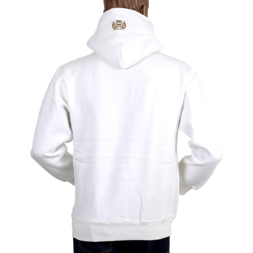 White Hoodie with Printed Signature Red Logo