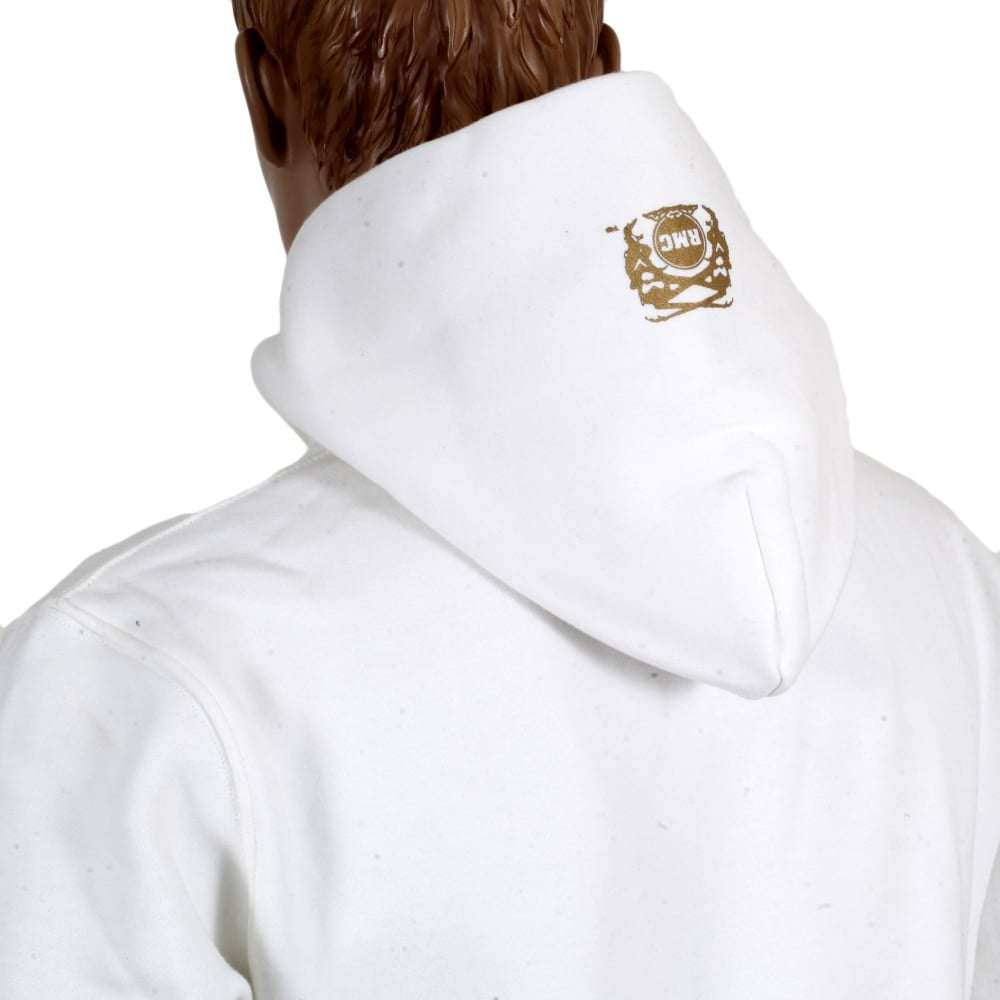 White Hoodie with Printed Signature Red Logo