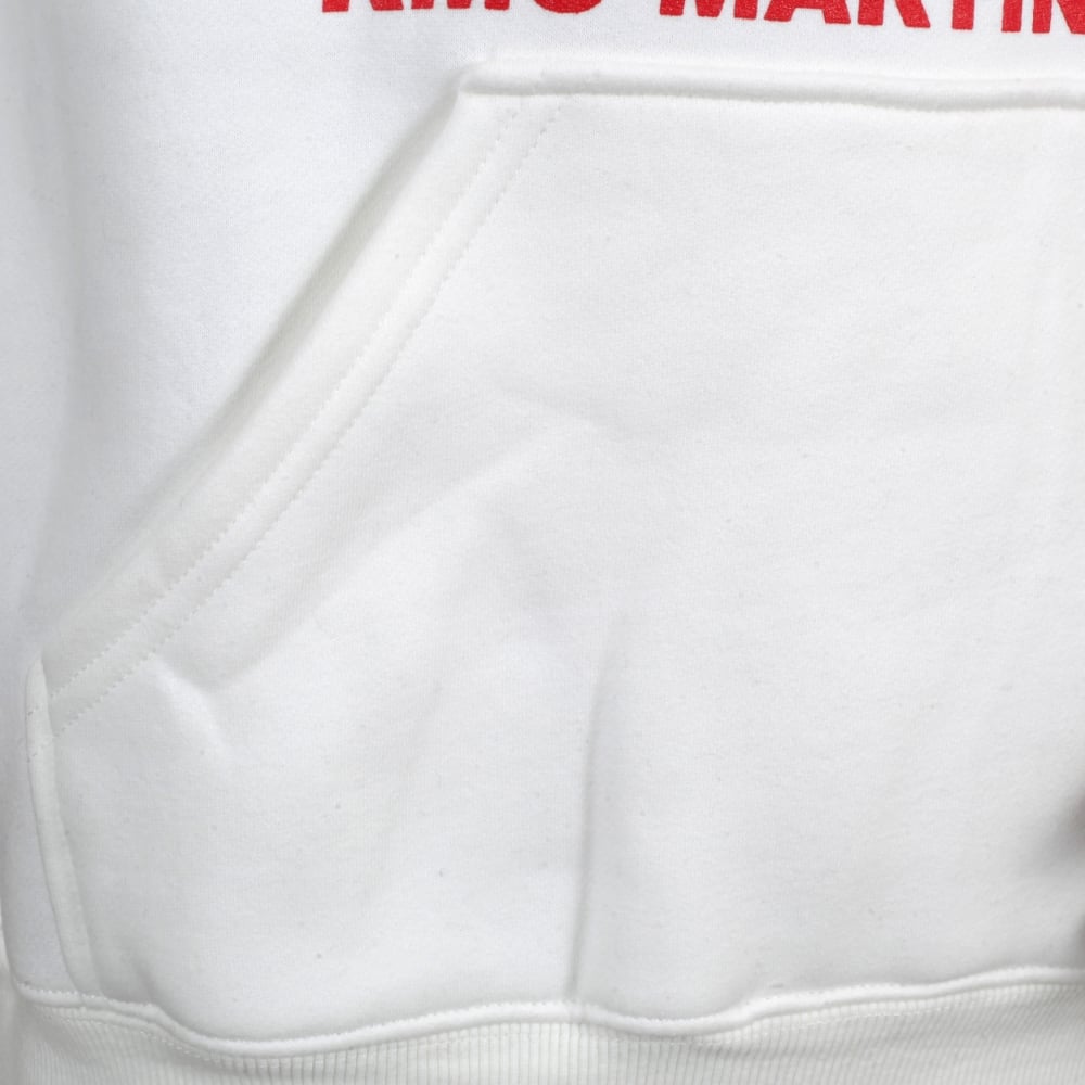 White Hoodie with Printed Signature Red Logo