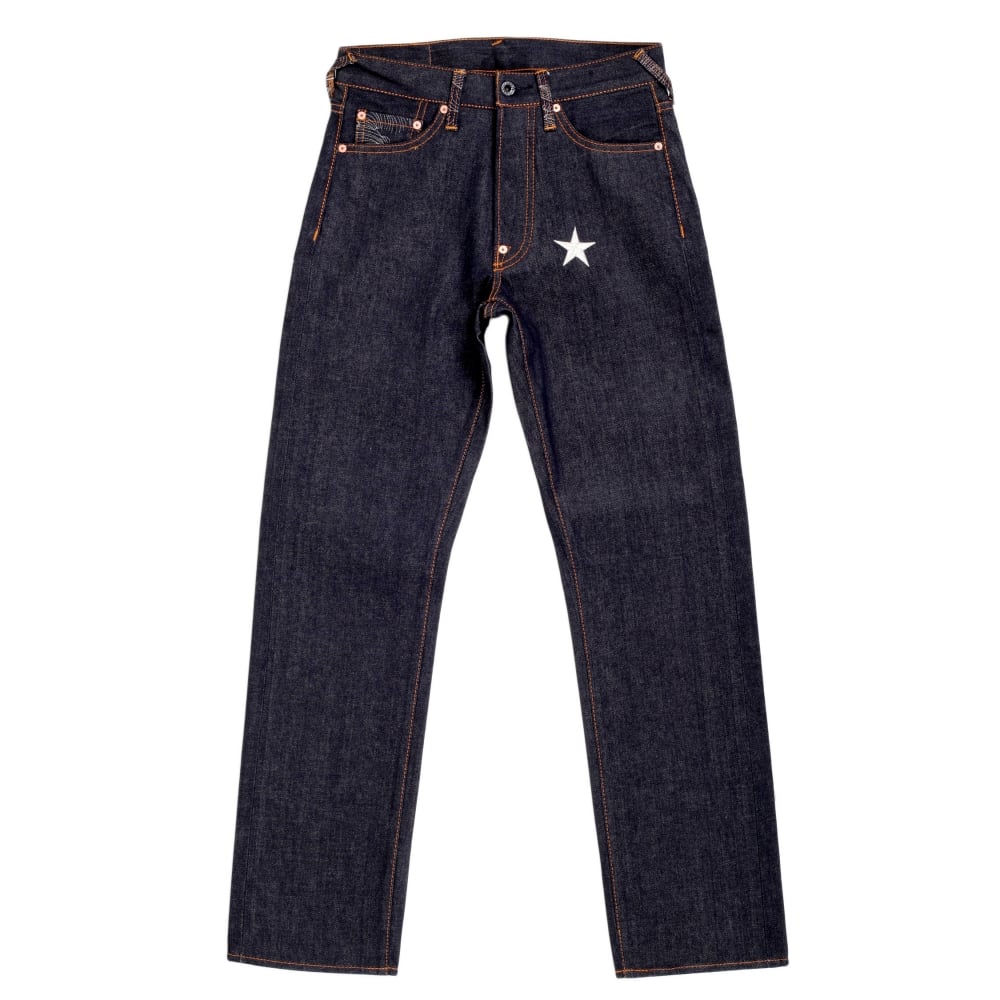 Super Exclusive Dark Indigo Raw Denim Jeans with with Silver Embroidered 4A
