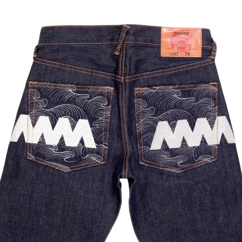 Super Exclusive Dark Indigo Raw Denim Jeans with with Silver Embroidered 4A