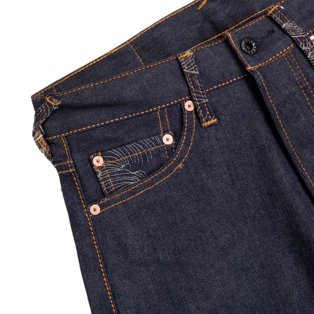 Super Exclusive Dark Indigo Raw Denim Jeans with with Silver Embroidered 4A