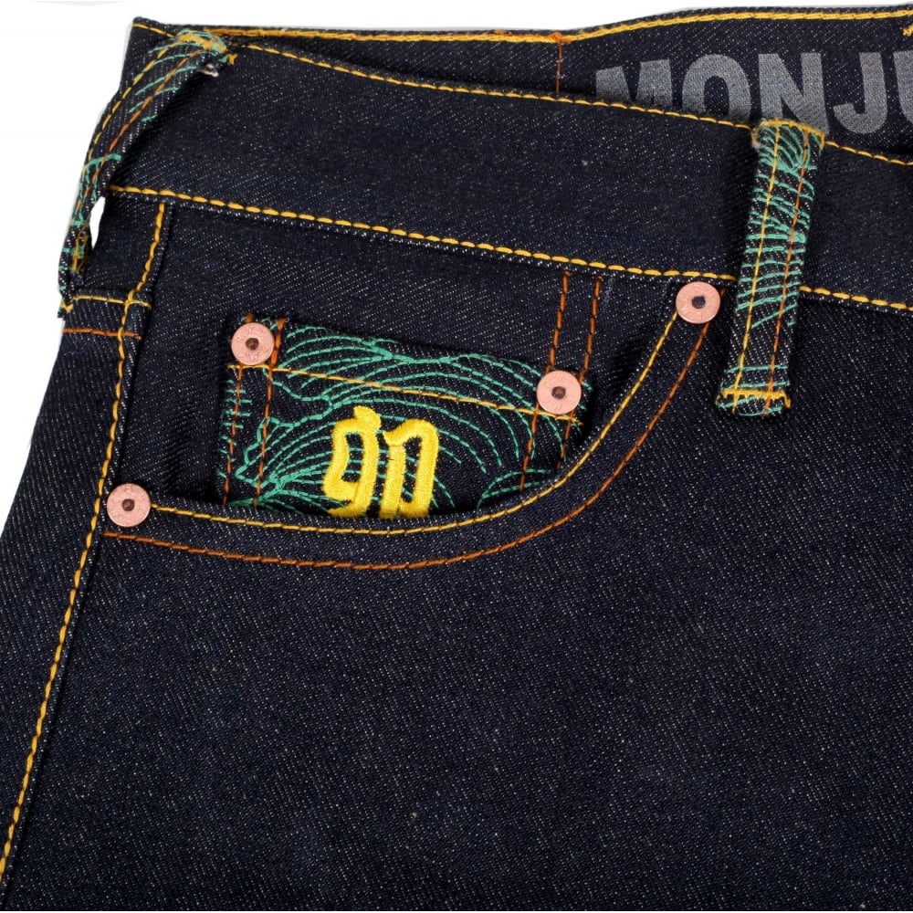 Year of the Rabbit Exclusive Design Dark Indigo Raw Denim Jeans