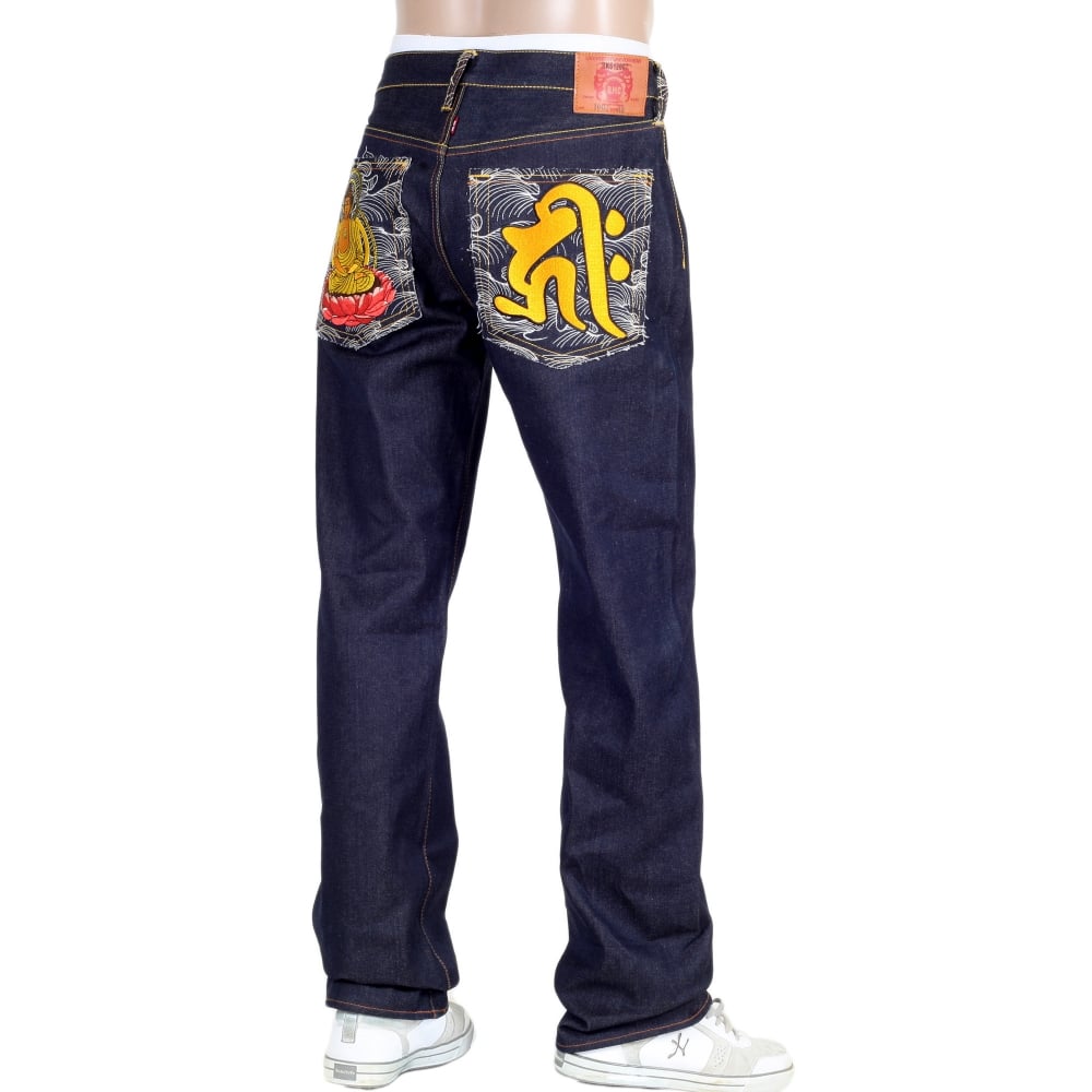 Year of the Dog Exclusive Design Dark Indigo Raw Denim Jeans