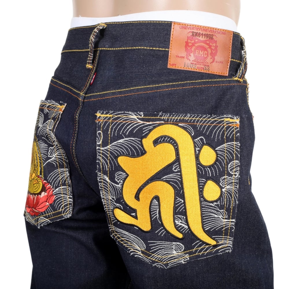 Year of the Dog Exclusive Design Dark Indigo Raw Denim Jeans