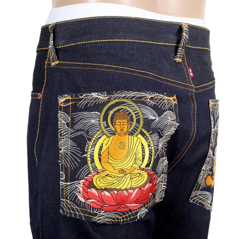 Year of the Dog Exclusive Design Dark Indigo Raw Denim Jeans