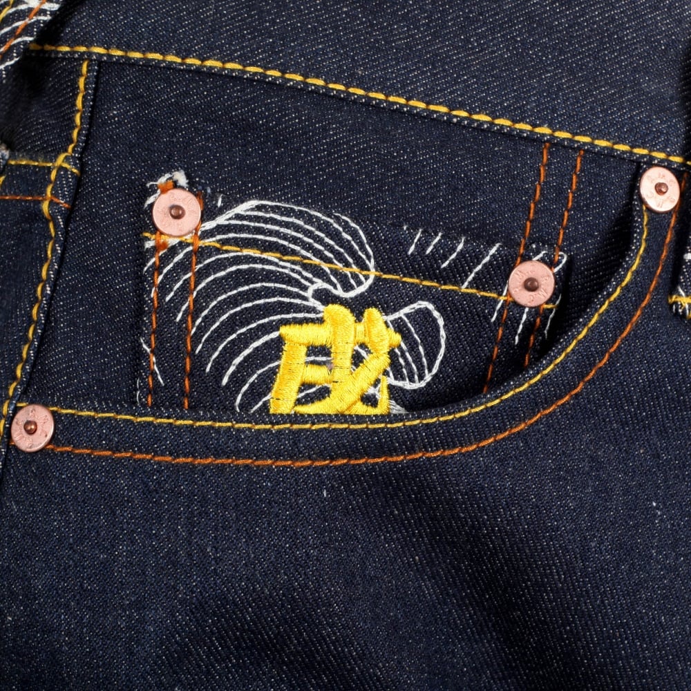 Year of the Dog Exclusive Design Dark Indigo Raw Denim Jeans